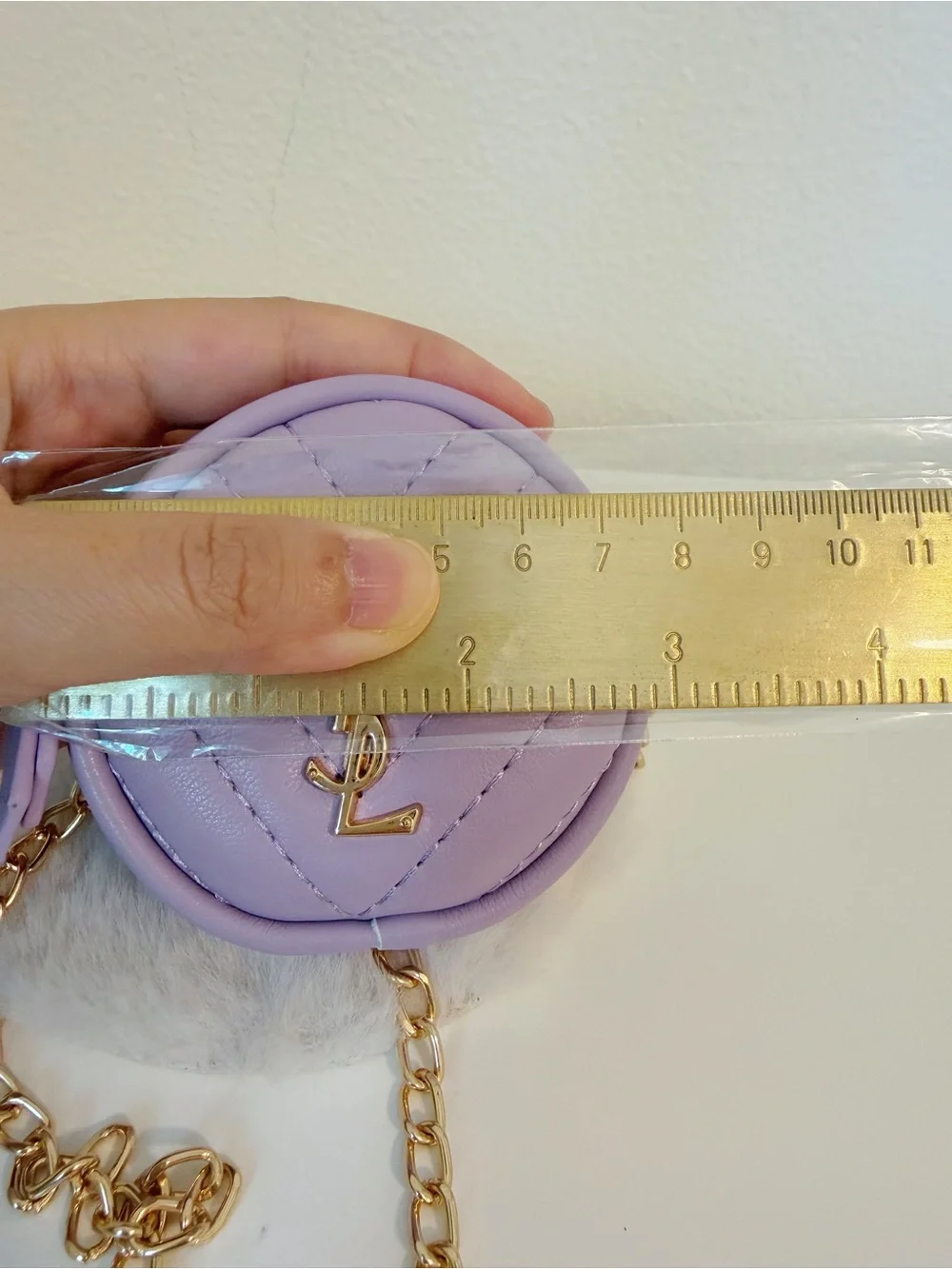 Mini Lavender Round Coin Purse Charm